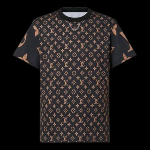 LOUIS VUITTON FW21 Monogram Logo Full Print Short Sleeve Brown