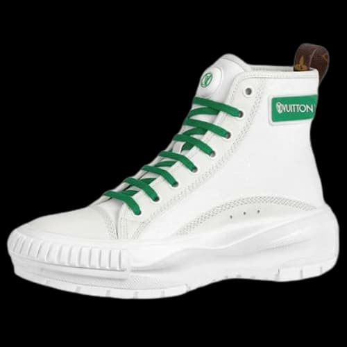 LOUIS VUITTON Square Suede Ankle Boots 'White Green' (Women's)