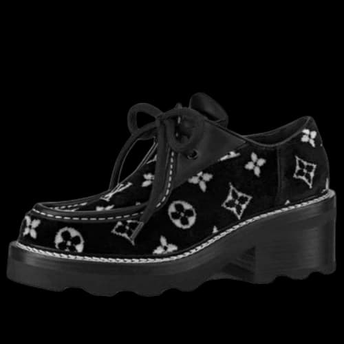 LOUIS VUITTON Beau Bourg Platform Shoes 'Black with White Monogram' (Women's)