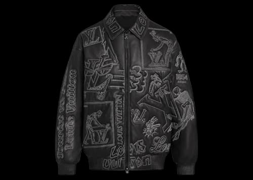 Louis Vuitton Embroidered Leather Bomber Black