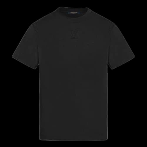 LOUIS VUITTON Logo Solid Color Short Sleeve Black T-Shirt