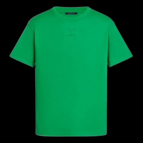 LOUIS VUITTON FW21 Logo Crew Neck Cotton Short Sleeves Street Style Men's Green