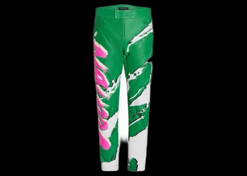 Louis Vuitton Graphic Leather Biker Pants White