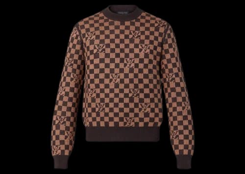 Louis Vuitton Ribbed Damier Crewneck Brown