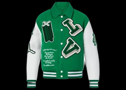 Louis Vuitton Varsity Leather Jacket Green