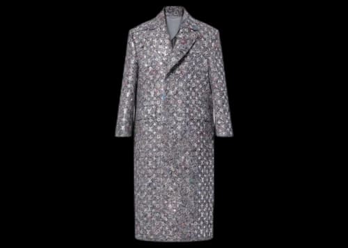 Louis Vuitton Silver Monogram Felt Coat Silver