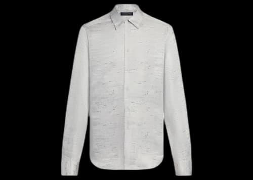 Louis Vuitton Travertine Silk Classic Shirt Grey Beige