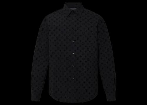 Louis Vuitton Flocked Monogram Classic Shirt Black