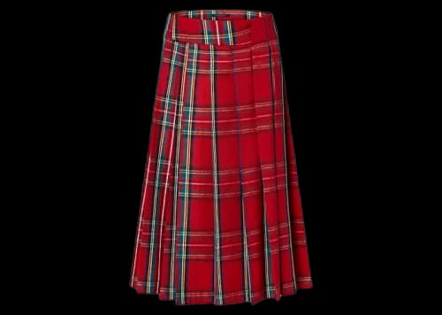 Louis Vuitton Tartan Check Pleated Skirt Red