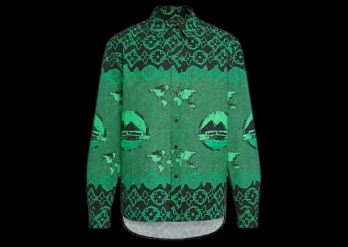 Louis Vuitton LV Wax Oversized Business Shirt Green