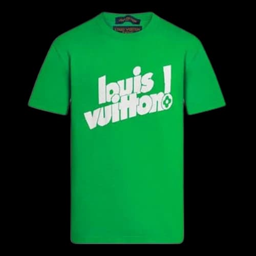LOUIS VUITTON Round Neck Logo Alphabet Printing Classic Short Sleeve Green