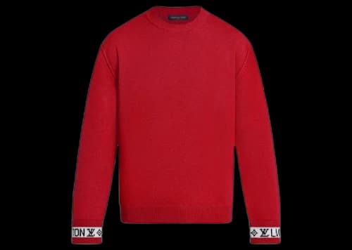 Louis Vuitton LV Cuffs Cashmere Crewneck Red