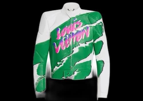 Louis Vuitton Graphic Leather Biker Blouson White