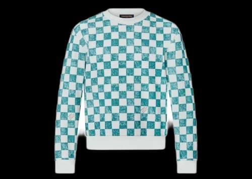 Louis Vuitton Damier Printed Crewneck Ocean