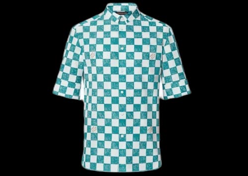 Louis Vuitton Short-Sleeved Damier Shirt Ocean