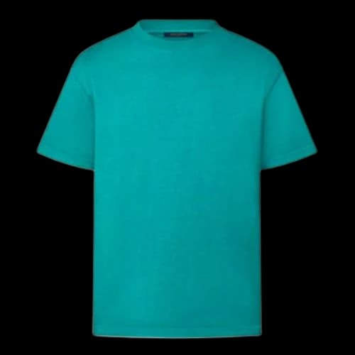 LOUIS VUITTON FW21 Solid Color Round Neck Short Sleeve Lake Blue T-Shirt