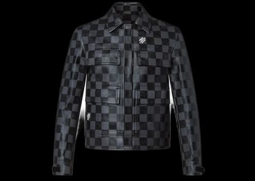 Louis Vuitton Damier Leather Jacket Dark Grey