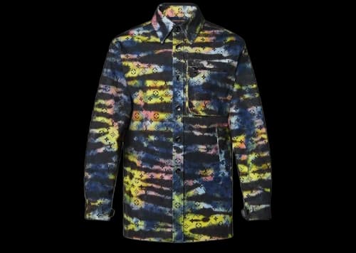 Louis Vuitton Printed Monogram Tie-Dye Denim Shirt Multicolor