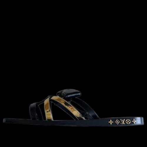LOUIS VUITTON Peplum Sandals 'Black Gold' (Women's)