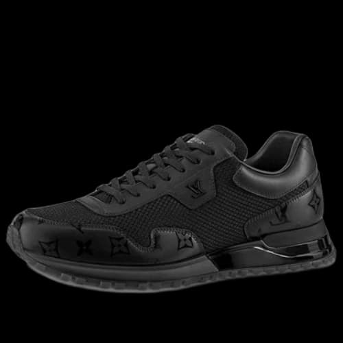 LOUIS VUITTON Run Away Sneakers 'Black Mesh with Monogram Deco'