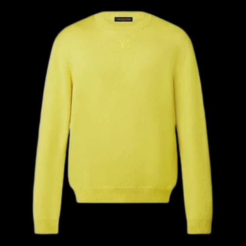 LOUIS VUITTON FW21 Logo Embossing Round Neck Long Sleeves Yellow