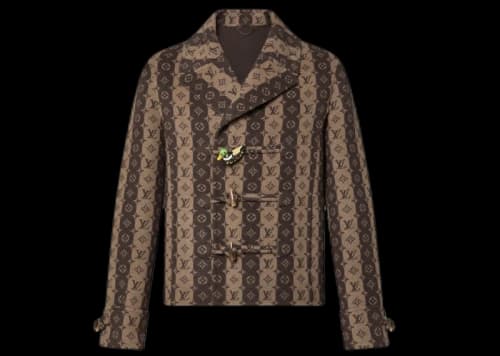 Louis Vuitton x Nigo Monogram Trunkstripes Cropped Peacoat Brown