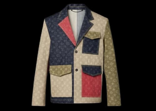 Louis Vuitton x Nigo Monogram Colorblock Tailored Denim Jacket Indigo