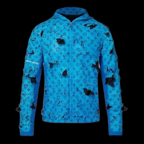 LOUIS VUITTON FW21 hooded logo Jacket Blue