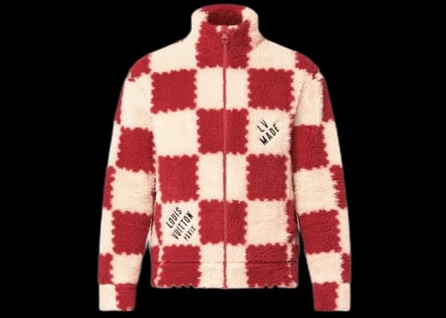 Louis Vuitton x Nigo Jacquard Damier Fleece Blouson Garnet Red