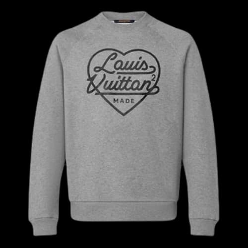 LOUIS VUITTON x NIGO2 Crossover LV2 SS22 Large Love Logo Alphabet Printing Cozy Pullover Autumn Gray
