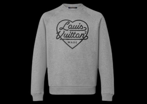 Louis Vuitton x Nigo Printed Heart Sweatshirt Light Grey