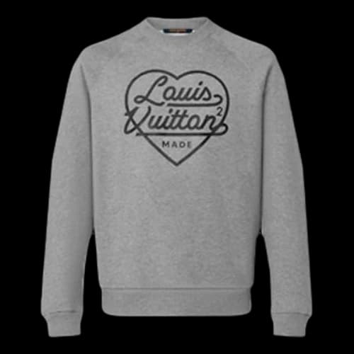 LOUIS VUITTON FW21 Heart Shape Pattern Pullover Gray