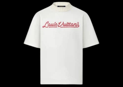 Louis Vuitton x Nigo Embroidered Mockneck Tee White