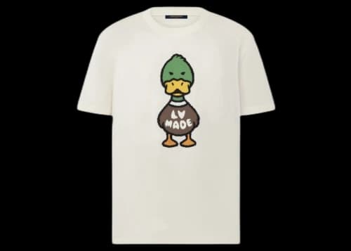 Louis Vuitton x Nigo Intarsia Jacquard Duck Short-Sleeved Crewneck Off White