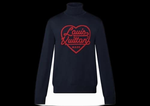 Louis Vuitton x Nigo Intarsia Heart Turtle Neck Dark Ocean