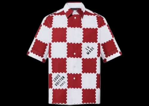 Louis Vuitton x Nigo Giant Damier Short-Sleeved Shirt Garnet Red