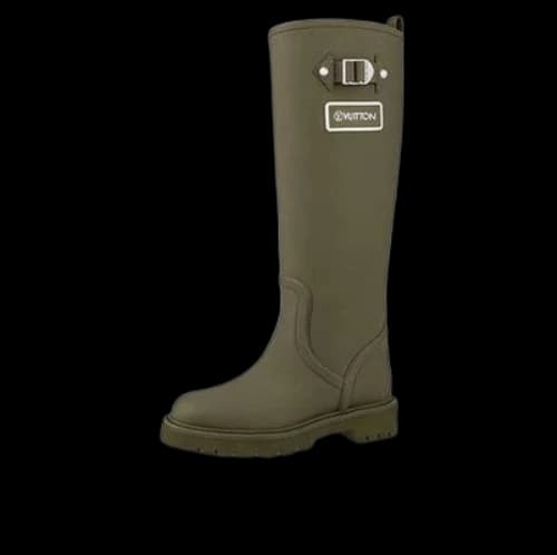 LOUIS VUITTON Territory Flat High Boots 'Olive Green' (Women's)
