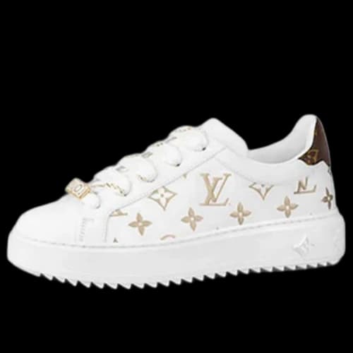 LOUIS VUITTON Time Out Sneakers 'White with Gold Monogram' (Women's)