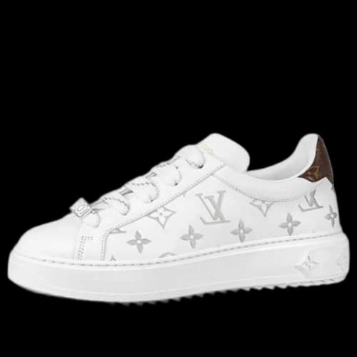 LOUIS VUITTON Time Out Sneakers 'White with Silver Monogram' (Women's)