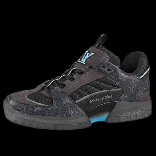 LOUIS VUITTON A View Sneakers 'Black Monogram with Blue'