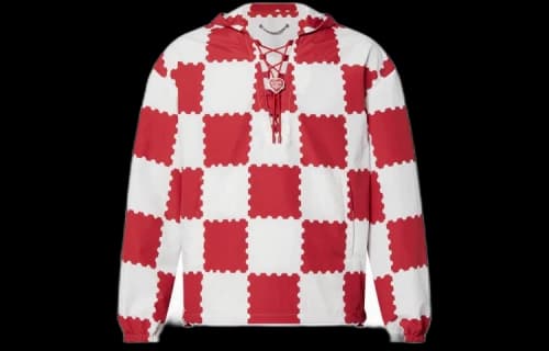 Louis Vuitton x Nigo Giant Damier Laces Windbreaker Garnet Red