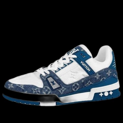 LOUIS VUITTON LV Trainers 'White with Denim Monogram'
