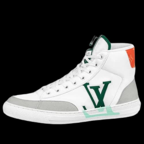 LOUIS VUITTON LV Charlie Ankle Sneakers 'White with Green Side Logo'