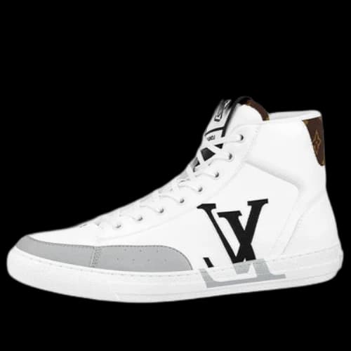 LOUIS VUITTON LV Charlie Ankle Sneakers 'White with Black Grey Side Logo and Back Monogram'