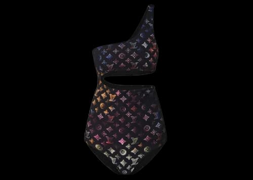 Louis Vuitton Neon Mahina Monogram One-piece Swimsuit Black