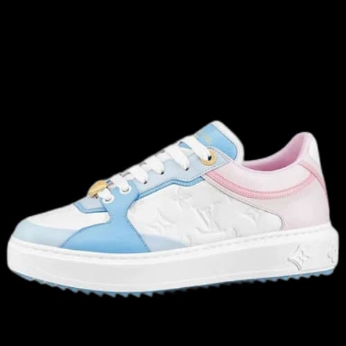 LOUIS VUITTON Time Out Sneakers 'White Monogram with Blue Pink' (Women's)