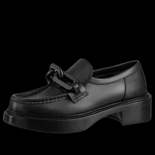 LOUIS VUITTON LV Academy Loafers 'Black with Chain' (Women's)