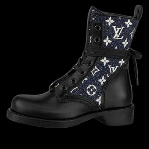 LOUIS VUITTON LV Metropolis Flat Ranger Boots 'Black with Denim Monogram' (Women's)