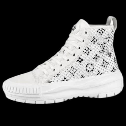 LOUIS VUITTON LV Squad Ankle Sneakers 'White with Crystal Monogram' (Women's)