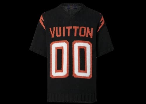 Louis Vuitton Chunky Intarsia Football T-shirt Black